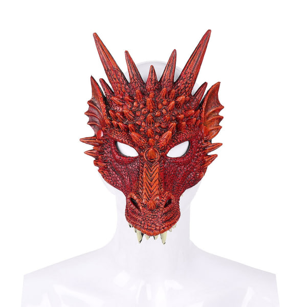 Halloween PU Dragemaske Karneval Halloween Fest PU Skum 3D Dyre Dragemaske Horror Maske Personlig Festmaske Red