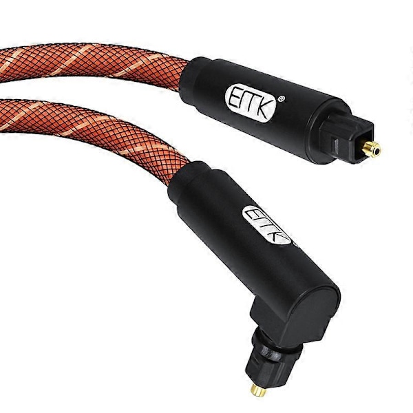 90 Graders Optisk Kabel 5.1 Digital Lyd SPDIF Fiber Optisk Audio Toslink Kabel 1M