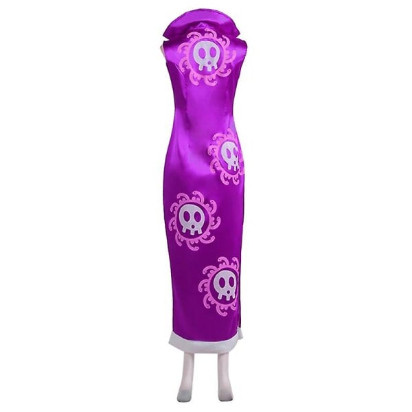Anime One Piece Boa Hancock Cosplay Kostym Örhängen Halloween Karneval Cheongsam Set XS