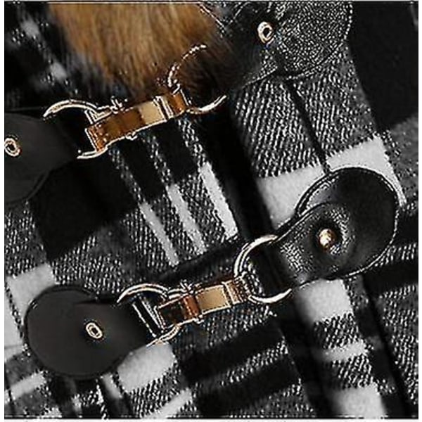 Vinter Damjackor, varm Lång Kappa Päls Krage Huva Jacka Black 2XL