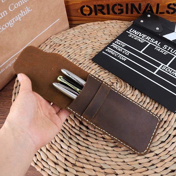Multi Pen Etui Pen Taske Ægte Læder Håndlavet Pen Etui Læder Håndlavet Pen Etui Unisex Gave