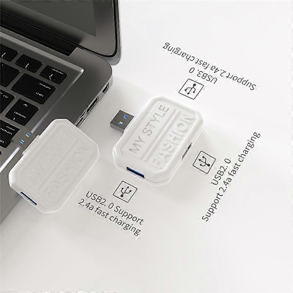 3 i 1 USB C Hub Adapter Typ C till - USB 3.0 Adapter för Laptop PC Tillbehör Smartphone Splitter-