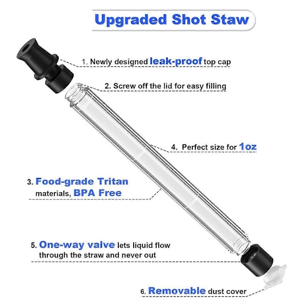 Shot Straw, Shot Tube Holder Drikke Strå for Strandbasseng, Fester, Passer Alle Standardflasker, , Dis