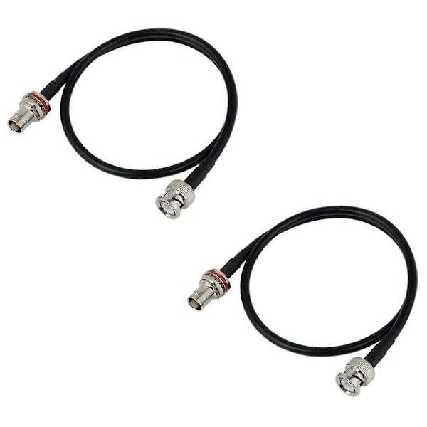 Trådlös Mikrofonantennförlängningskabel 2 fot med BNC-kontakt, 2-pack för rackmonterade system