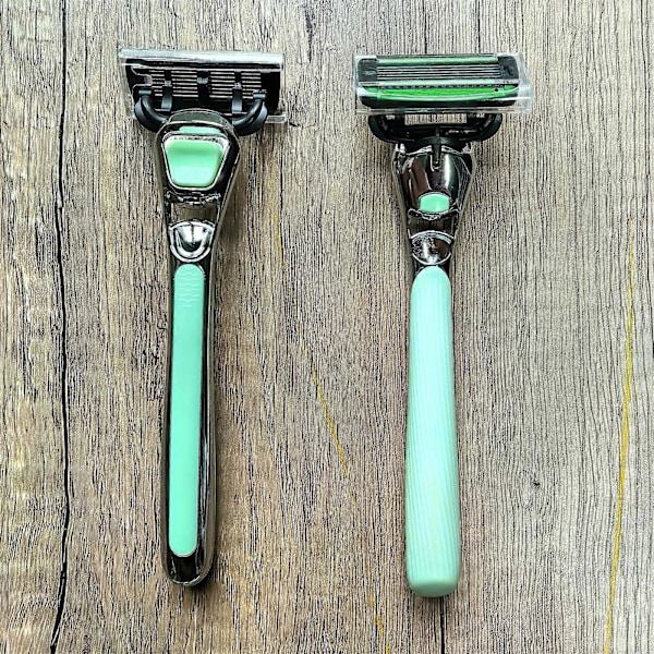 Genanvendelige manuelle barbermaskiner Sikkerhedsbarbermaskiner med 5 rustfri stål sikkerhedsbarberblade Metal sikkerhedsbarbermaskiner Kvinder Mænd