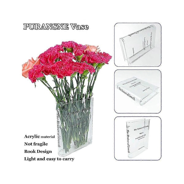 Akryl Bok Vase Enkel Stue Blomsterarrangement Vann Hjemmeopphold Dekor Ornamenter