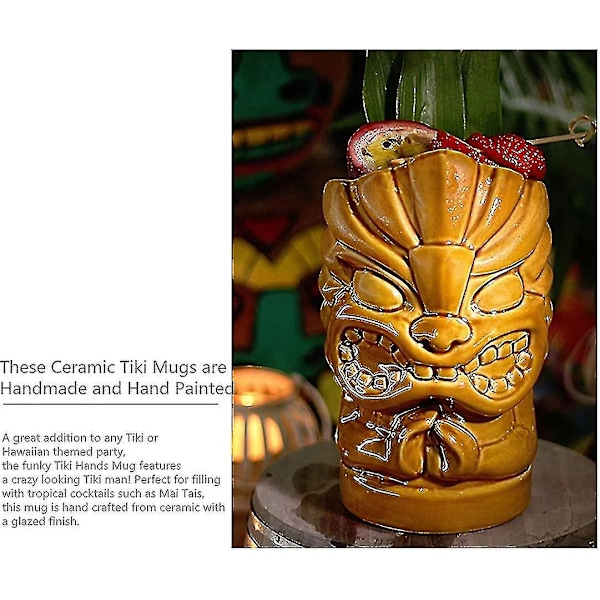 Ny2023 Tiki Cocktailmugg - 23.28oz / 660ml keramisk Tiki Hands Mugg (660ml)