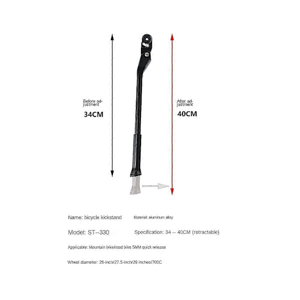 Hurtigutløsende sidekickstand i karbonfiber for landeveissykler, sykkeltilbehør, støtte for terrengsykkel
