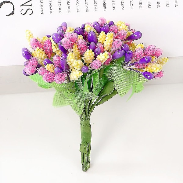 12/36/72/144 kpl Heteitä Käsityöhön Tekokukat Häät Juhlakoriste DIY Scrapbooking Seppele Askartelu Tekokukat Purple pink 144 pcs