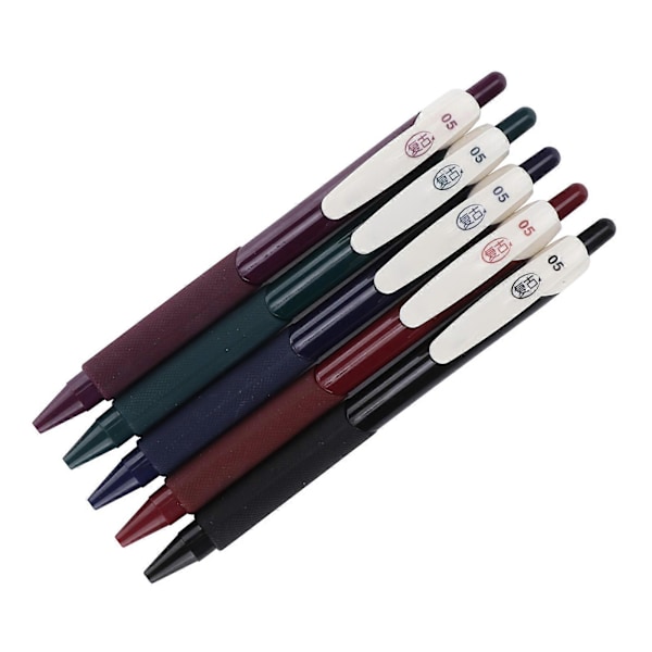 5 st Gelpennor Set 5 Färger Retro Färg Skiss Gelpenna Set för Skrivande Kalligrafi Målning