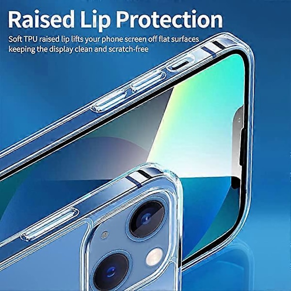 Sæt med 4 ultra-tynde, bløde TPU gel covers til iPhone 13 (6,1\") og 2 skærmbeskyttere i hærdet glas til iPhone 13 (6,1\")