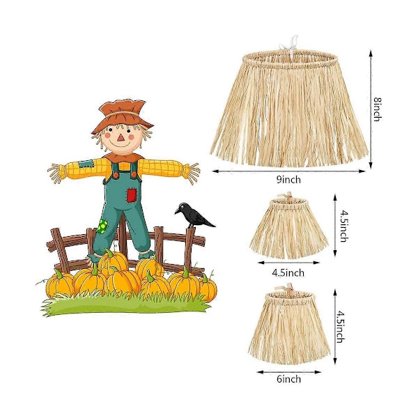 10 Stykker Halm Sæt Materiale Kostume Tilbehør Dekoration Hals Arm og Ankel Bånd