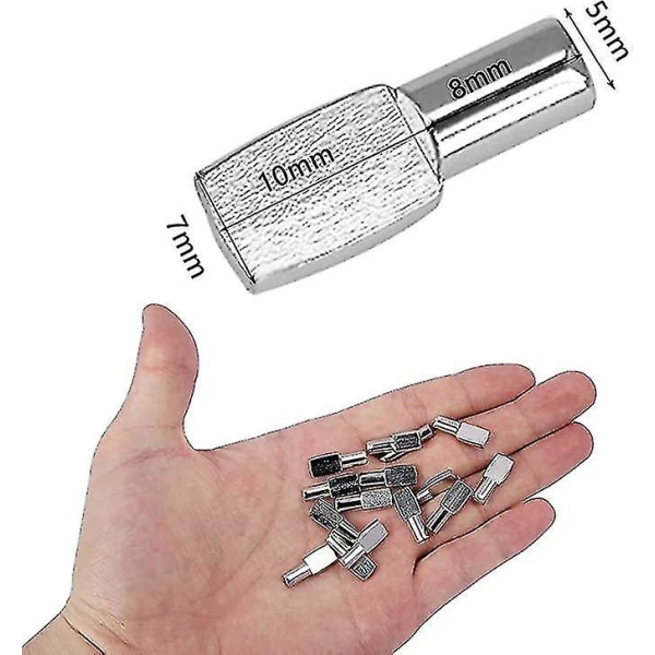 20 st Stift, Hyllbärare Nickelpläterade Metallplattor Fästen För Skåp Skrivbordstillbehör - 5mm*19mm