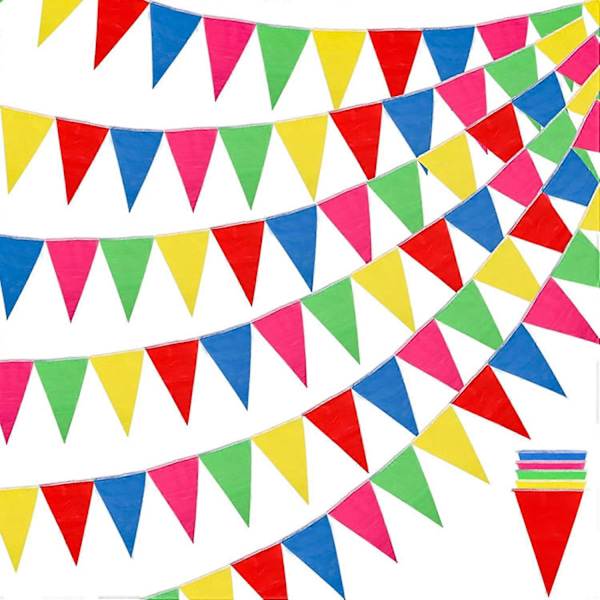 8 meter 120 st Färgglada Flaggvimplar Flerfärgad Regnbågsvimpel Banner Polyestertyg Girlang för Grand Opening, Festfirande, Klassrumsinredning