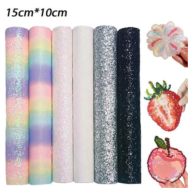 Glitterark DIY Perleperlekunst Flash Transfer Gnistrende Bling-effekt 15x10cm 6pcs