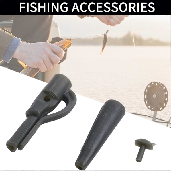 50 stk./sæt Fisketerminal Tackle Sikkerheds Lead Clips med Pins Hale Gummislanger Karpefiskegrej