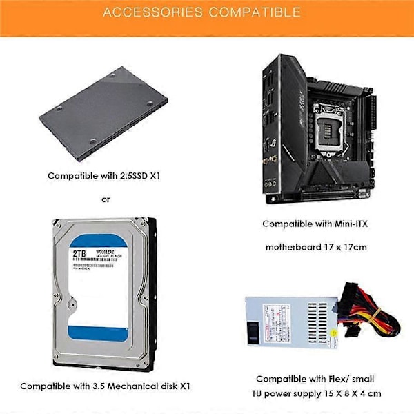 A09 HTPC Datorchassi Mini ITX Gaming PC Chassi Desktop Chassi USB3.0 Datorfodral Hemdator
