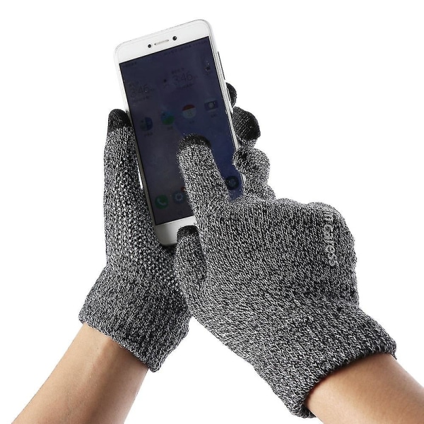 1 par tykke strikkede hansker for menn for telefonskjerm, mannlig vinter høst varm ull Style3