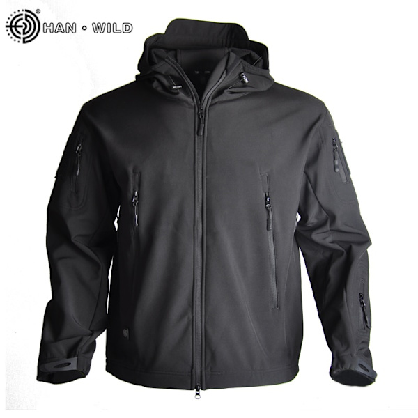 Jaktjackor Mjuk Militär Taktisk Jacka Herr Combat Vattentät Fleece Herr Kläder Multicam Kappa Vindjackor Black XL for 80-90kg