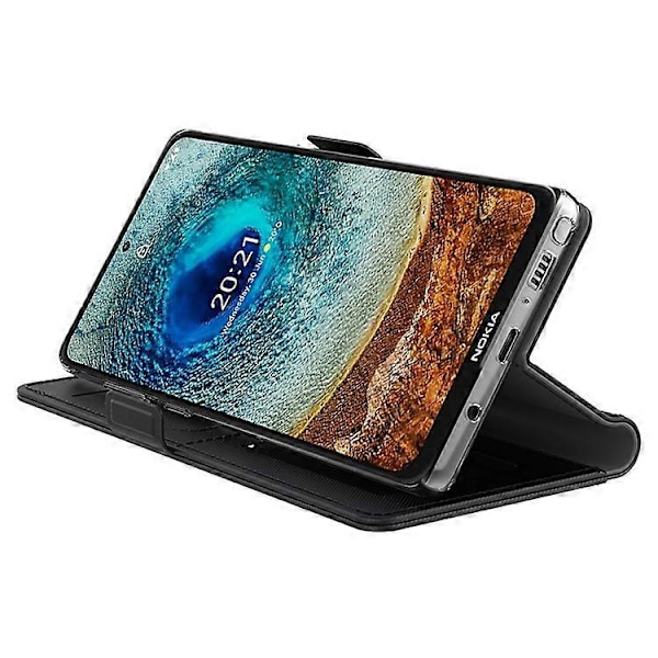 Anti-fall Mobilskal Kompatibelt För Nokia X20 5G, Reptåligt Sminkspegel Magnetisk Stängning PU Läder +TPU Skyddande Flip Blue