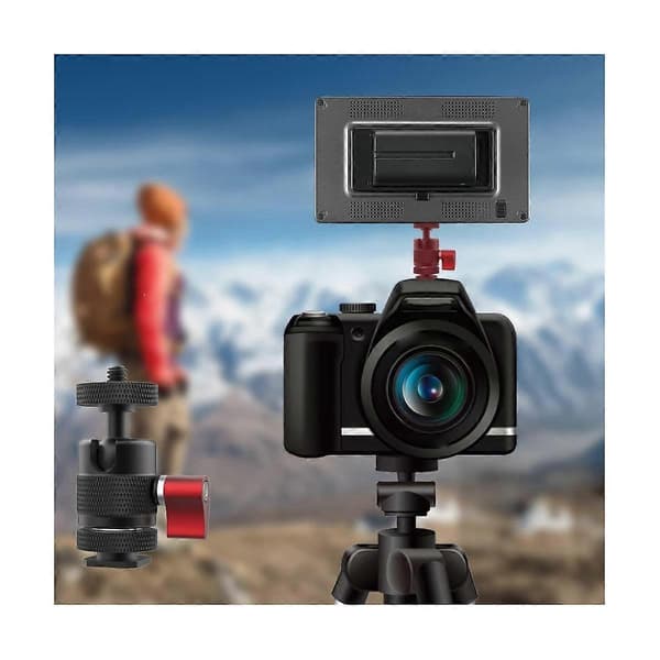 Mini Stativkulehode Svingbart Kulehode 1/4 Tommers Avtakbar Blitssko Adapter for DSLR Kamera M