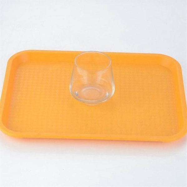 45x35cm Rektangulär Snabbmatsbricka Hotell Restaurang PP Serveringsbricka, Storlek L (BPA-fri, Ej FDA-certifierad) Yellow