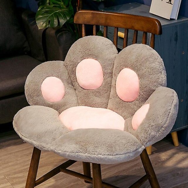 2 storlekar Ins Bear&cat Paw Kudde Djursittdyna Fylld plysch grey 80x70cm