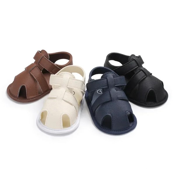 0-1-vuotiaille baby kesäpoikien jalkakääre Solid sandaalit toddler Black 1 Pair 11CM