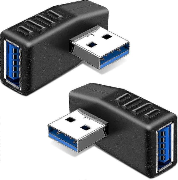 2 kpl USB 3.0 Kulma-adapteri USB Kulmaliitin