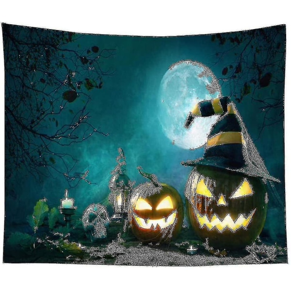 Th Gobelin Gresskar Halloween Teppe Hjemmeinnredning Natt Måne Hippie Gobelin Veggoppheng Takdekor Kort Plysj 1 stk