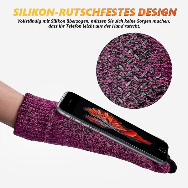 Vinter Sykkelhansker med Touch-skjerm for Menn og Kvinner, Termisk Stretch Strikk Gave S-l Blue M