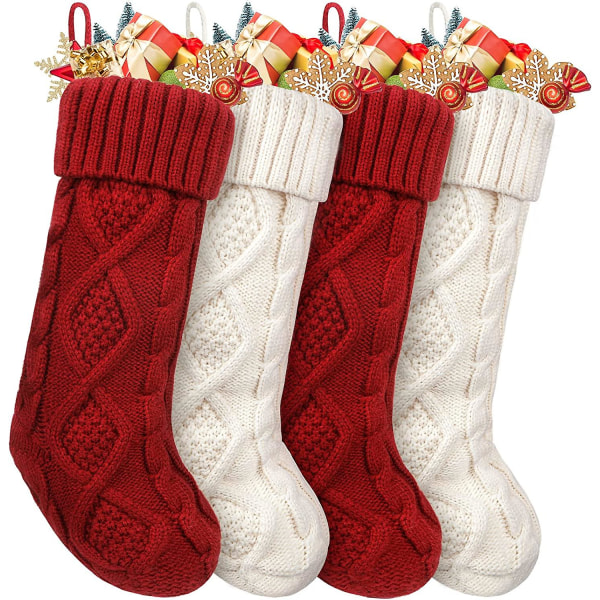 Julestrømper, 4-pakning Store Julestrømper 45 cm Julestrømper For Hjem Julefestdekorasjon