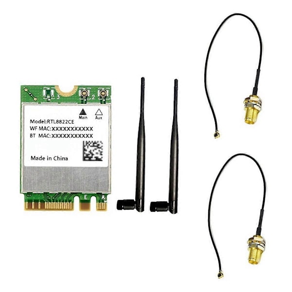 RTL8822CE Trådløst Nettverkskort Dual-Band 2.4G/5G M.2 A/E Key WiFi-kort Bluetooth 5.0 Støtte for Laptop