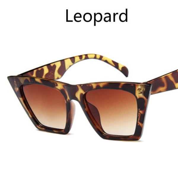 Dam Nya Cat Eye Solglasögon Unisex Retro fyrkantig båge Oversized glasögon UV405 Chroma Glasögon Reseglasögon Leopard Style6
