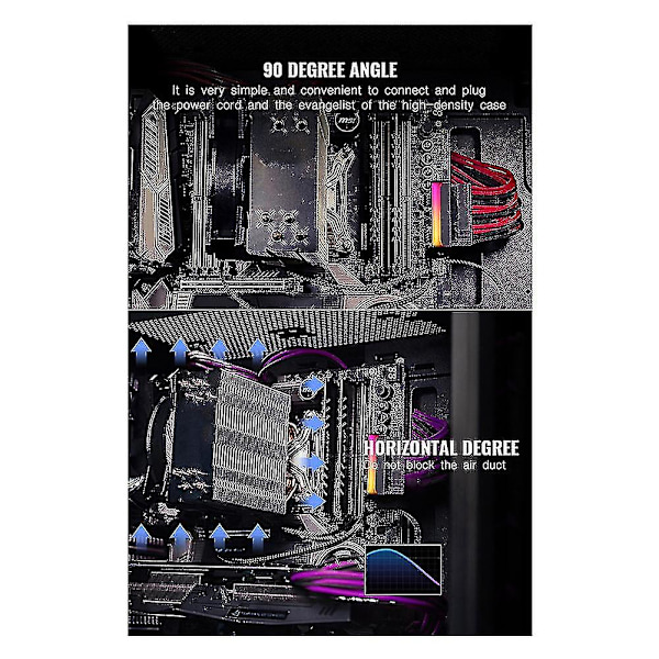 Atx 24 Pin Till 90 Grader Strömadapter Argb Moderkort 24pin Styrhuvud Diy Monterings Tillbehör TY
