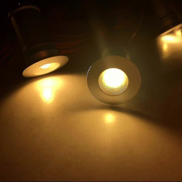 Svarta 9 st Mini 12v 1w Led Tak Infällda Spotlights För Kök, Trappor, DIY Belysning, Varmvit