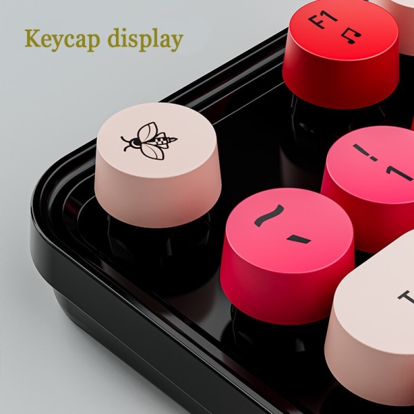 Retro Punk -pelinäppäimistö 2.4G langaton USB-pelinäppäimistö ja hiirisetti Rose Red