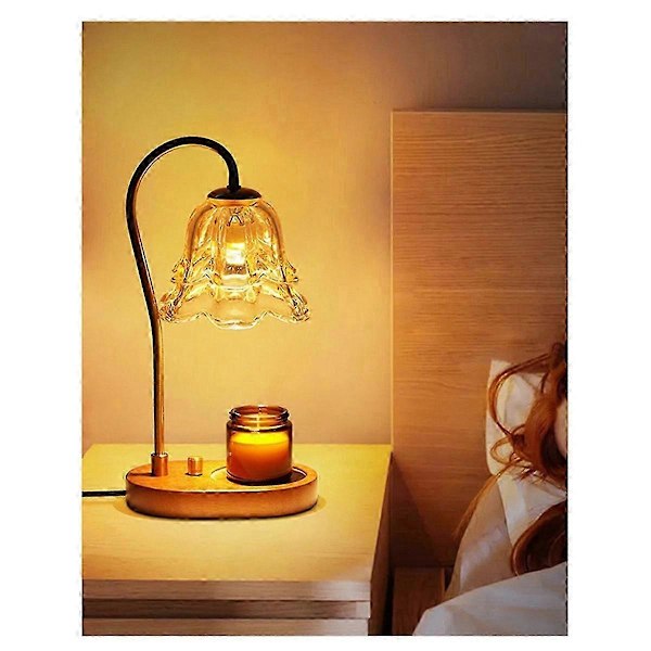 Elektrisk Lysvarmer Lampe Blomster Lysvarmer Lampe Knap med Justerbar 3 Gear Aromaterapi Bordlampe