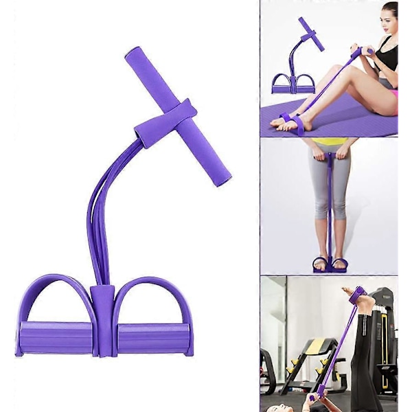 Pedal Modstandsbånd Super Let 4-Rørs Yoga Rem Elastisk Trækreb Fitnessudstyr til Sit-up Bodybuilding Expander Mave Træning Armstræk