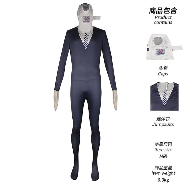 Skibidi Toilet Cosplay -asu Kaiutinmies Videokameramies TV-mies Cosplay Skibidi Toilet -asu Pelivaatteet Puku Naamio Lapsi Aikuinen camera man jumpsuit XS