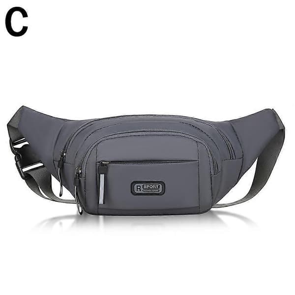 Multifunktionel justerbar nylon taljetaske, skuldertaske, unisex Grå