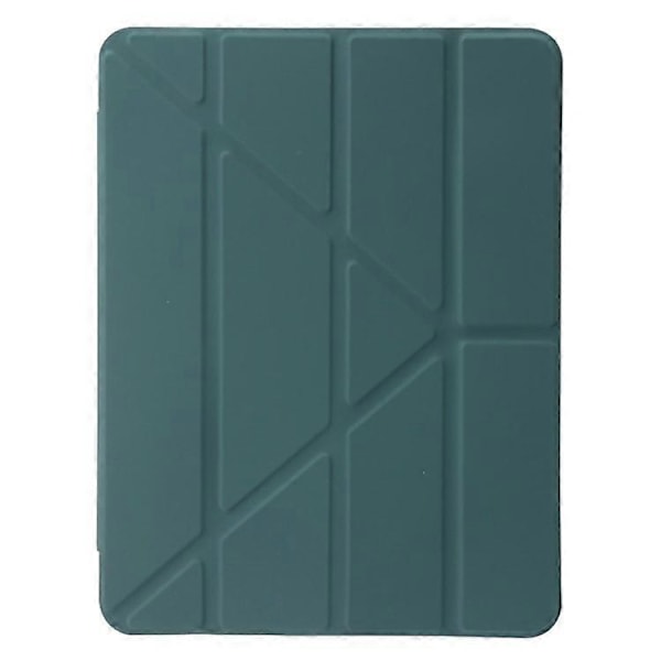 Yhteensopiva iPad Air 11 (2024) Kotelo PU Nahka Origami Jalusta Läpinäkyvä Tablettisuojus DarkGreen