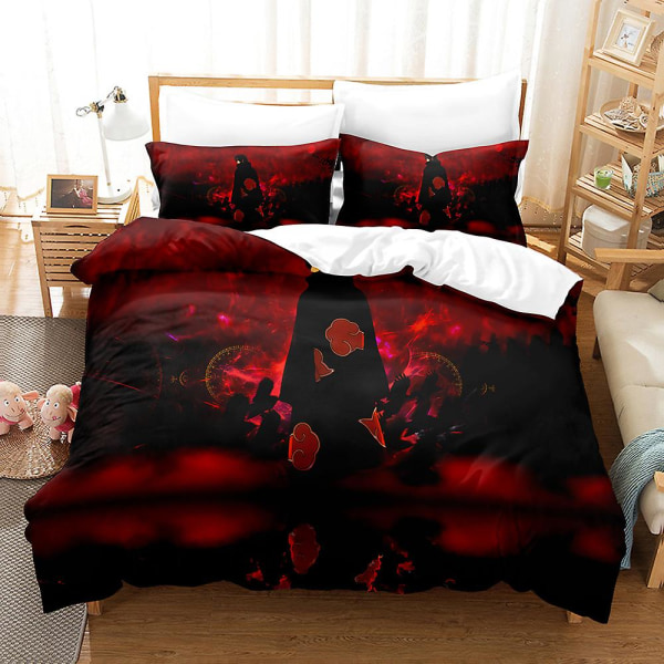 N13 Naruto 3D-tryckt Sängklädesset Påslakan Örngott Barnpresent US QUEEN 228x228cm