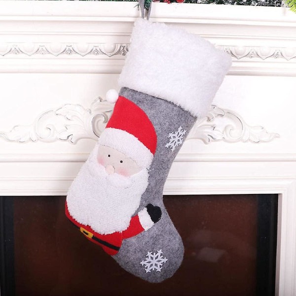 Julstrumpa presentpåse, säsongsinredning -strumpa presentpåse, för julgran, hem, trädgård och fönsterdekoration
