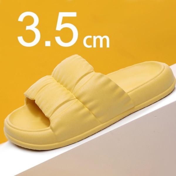 Mjuksulade molntofflor sommarstrand tjocksulade tofflor sandaler hemtofflor Yellow 36-37