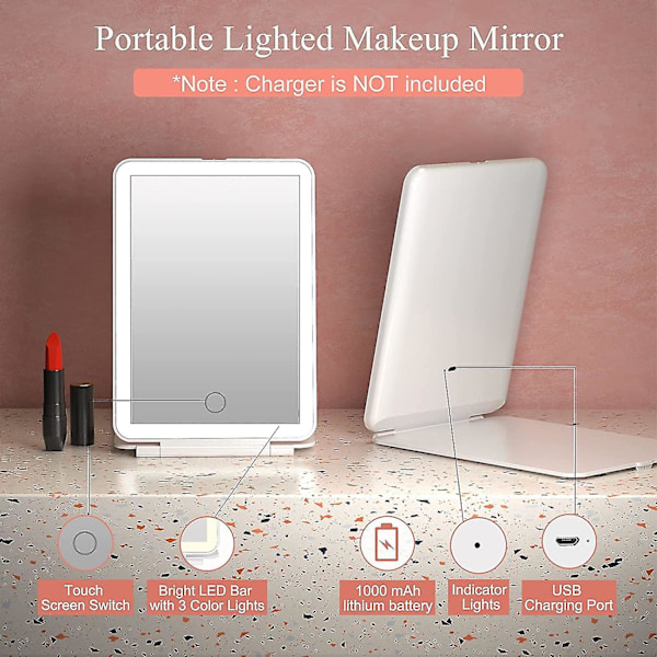 Genopladeligt Rejse Makeup Spejl Med 72 Led Lys Y