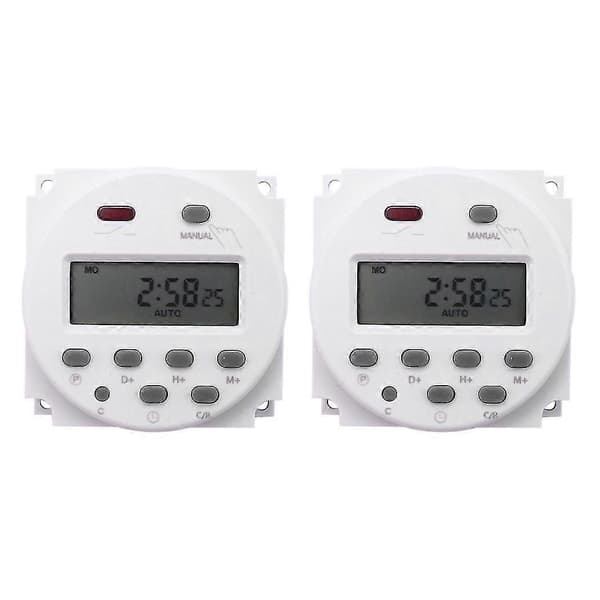 2x Ny LCD Digital Kontrollbar Programmerbar Timer DC 12V 16A Tid Relébryter