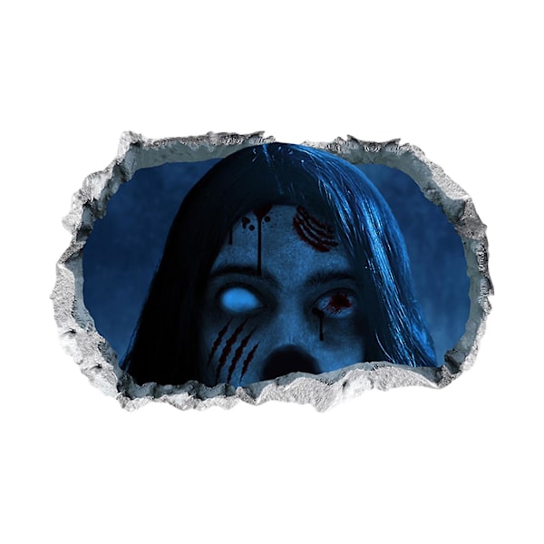 Sæsonbestemt & Julepynt Halloween Horror Kvinde Knækket Væg Soveværelse Stue Hjem Vægdekoration Tapet Selvklæbende Q