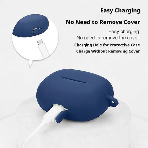 For Redmi Buds 8 Pro Silicone Protective Case for Headphones Shockproof Shell Blå