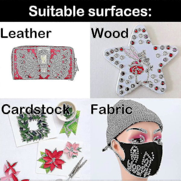 Strass-sättare, applikatorset, Hot Fixed Wand Bedazzler Kit, 4080 st, Ab Crystal, Klar, 14 färger, 7 spetsar, 4 ädelstensstorlekar, pincett, Jewel Pi